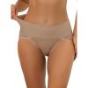 imageAllegra K Womens HiCut Ribbed High Waist Tummy Control Underwear Available in Plus SizeCamel