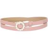 imageAllegra K Womens Plus Size Waist Belts Pearl Narrow Leather Adjustable Belt for Jeans Dresses PantsLight Pink