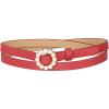 imageAllegra K Womens Plus Size Waist Belts Pearl Narrow Leather Adjustable Belt for Jeans Dresses PantsRed