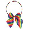 imageAllegra K Womens Striped PreTied Uniform Adjustable Bowknot Bow Tie for Cosplay CostumeRainbow