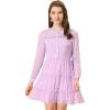 imageAllegra K Womens Swiss Dots Elastic Waist ALine Tiered Flowy Chiffon DressLavender
