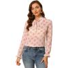 imageAllegra K Womens Tie Neck Blouse Elegant Ruffle Trim Chiffon Long Sleeve Floral Tops