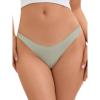 imageAllegra K Womens Underwear Satin Invisible Bikini Comfortable NoShow ThongsLight Gray Green