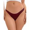 imageAllegra K Womens Underwear Satin Invisible Bikini Comfortable NoShow ThongsRed