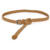 imageuxcell Adjustable Thin Braided Waistband Rope Faux Leather Belts for WomenKhaki
