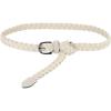 imageuxcell Adjustable Thin Braided Waistband Rope Faux Leather Belts for WomenWhite