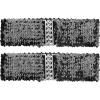 imageuxcell Ladies Sequins Decor Metal Interlooking Buckles Elastic Waist BeltBlack  Black