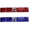 imageuxcell Lady Sequins Decor Metal Interlooking Buckles Elastic Waist BeltRed  Royal Blue