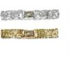 imageuxcell Lady Sequins Decor Metal Interlooking Buckles Elastic Waist BeltSilver  Gold