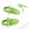 imageuxcell 2 Pairs Flat Ribbon Shoelaces Sneakers Shoestrings for Women DIY DecorGreen