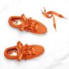 imageuxcell 2 Pairs Flat Ribbon Shoelaces Sneakers Shoestrings for Women DIY DecorOrange