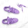 imageuxcell 2 Pairs Flat Ribbon Shoelaces Sneakers Shoestrings for Women DIY DecorPurple