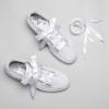imageuxcell 2 Pairs Flat Ribbon Shoelaces Sneakers Shoestrings for Women DIY DecorWhite