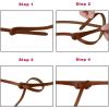 imageuxcell Adjustable Belt Leather Skinny Waistband No Buckle Fit to Dress for WomenBrown