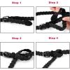 imageuxcell Adjustable Thin Braided Waistband Rope Faux Leather Belts for WomenBlack