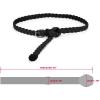 imageuxcell Adjustable Thin Braided Waistband Rope Faux Leather Belts for WomenBlack