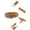 imageuxcell Adjustable Thin Braided Waistband Rope Faux Leather Belts for WomenKhaki