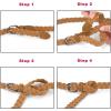 imageuxcell Adjustable Thin Braided Waistband Rope Faux Leather Belts for WomenKhaki