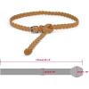 imageuxcell Adjustable Thin Braided Waistband Rope Faux Leather Belts for WomenKhaki
