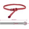 imageuxcell Adjustable Thin Braided Waistband Rope Faux Leather Belts for WomenRed