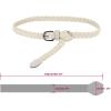 imageuxcell Adjustable Thin Braided Waistband Rope Faux Leather Belts for WomenWhite