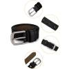 imageuxcell Hollow Floral Retro Vintage Faux Leather Belt With Buckle for WomenBlack