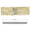 imageuxcell Ladies Sequins Decor Metal Interlooking Buckles Elastic Waist BeltGold  Silver