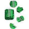 imageuxcell Ladies Sequins Decor Metal Interlooking Buckles Elastic Waist BeltGreen  Green