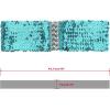 imageuxcell Ladies Sequins Decor Metal Interlooking Buckles Elastic Waist BeltLight Blue  Light Blue