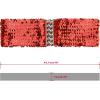 imageuxcell Ladies Sequins Decor Metal Interlooking Buckles Elastic Waist BeltRed  Red