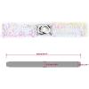 imageuxcell Lady Sequins Decor Metal Interlooking Buckles Elastic Waist BeltBlack  Multicolor