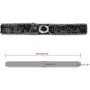 imageuxcell Lady Sequins Decor Metal Interlooking Buckles Elastic Waist BeltSilver  Black