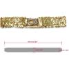 imageuxcell Lady Sequins Decor Metal Interlooking Buckles Elastic Waist BeltSilver  Gold