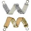 imageuxcell Lady Sequins Decor Metal Interlooking Buckles Elastic Waist BeltSilver  Gold