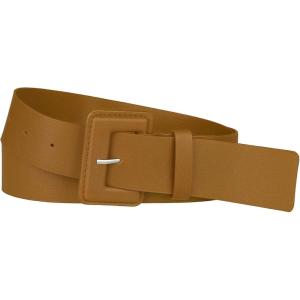 imageAllegra K Ladies Plus Size Pure Belts Adjustable Rectangle Buckle Wide Waistband Belt for DressBrown