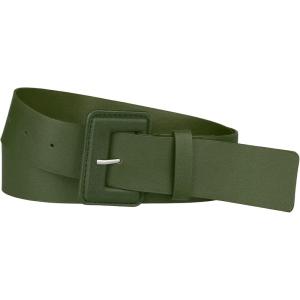 imageAllegra K Ladies Plus Size Pure Belts Adjustable Rectangle Buckle Wide Waistband Belt for DressGreen