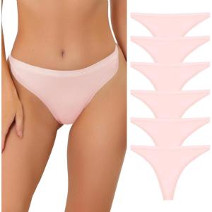 imageAllegra K Thongs for Women Packs GString Panties Breathable HiCut Tangas Underwear6 Pink