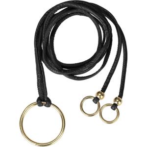 imageAllegra K Women PU Leather Skinny Rope Belt Round Ring Endings Self Tie Waistband Thin Waist StrapBlack
