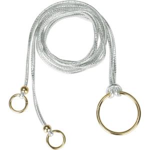 imageAllegra K Women PU Leather Skinny Rope Belt Round Ring Endings Self Tie Waistband Thin Waist StrapSilver
