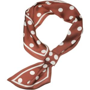 imageAllegra K Women Polka Dots Bevel Small Skinny Scarf Oblique Neck Scarves DoubleSided NeckerchiefRust Red