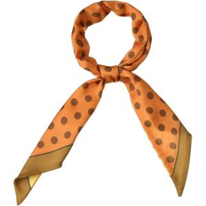 imageAllegra K Women Polka Dots Skinny Scarf Neck Scarves Double Sided Print Neckerchief HairbandOrange