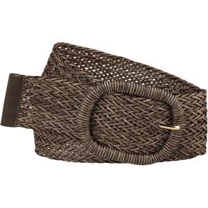 imageAllegra K Women Wide Waist Belts Braided Woven Belts for Dress Chunky BuckleCoffee