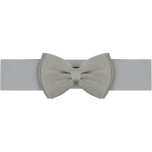 imageAllegra K Womens Bowknot Elastic Belts 24quot Width Elegant Cute Stretchy Cinch Waistband for Dress WeddingGrey