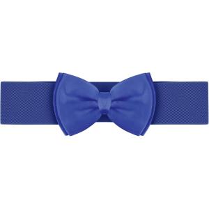 imageAllegra K Womens Bowknot Elastic Belts 24quot Width Elegant Cute Stretchy Cinch Waistband for Dress WeddingRoyal Blue