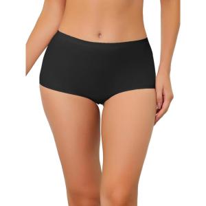 imageAllegra K Womens Boyshorts Underwear Unlined Invisible Mid Rise Stretch Solid PantiesBlack