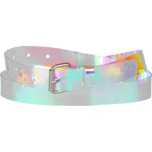 imageAllegra K Womens Clear Waist Belts for Dresses Transparent Belts Square BuckleColorful