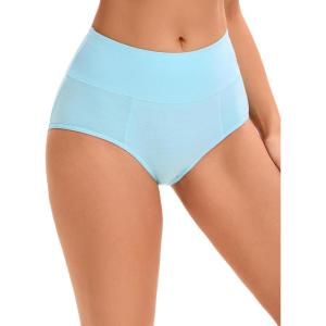 imageAllegra K Womens Cotton High Waist Available in Plus Size Tummy Control UnderwearBlue