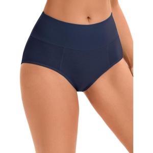 imageAllegra K Womens Cotton High Waist Available in Plus Size Tummy Control UnderwearDark Gray Blue