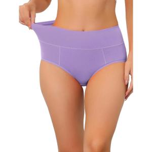 imageAllegra K Womens Cotton High Waist Available in Plus Size Tummy Control UnderwearLight Purple
