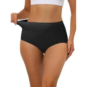 imageAllegra K Womens Elastic HighWaisted Brief Breathable No Show Hipster UnderwearBlack